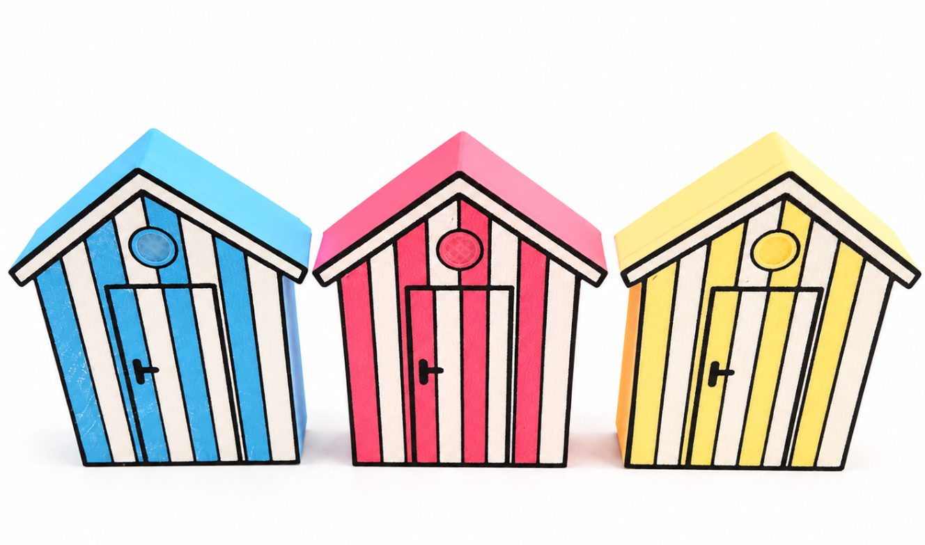 Strandhuisjes - set van 3