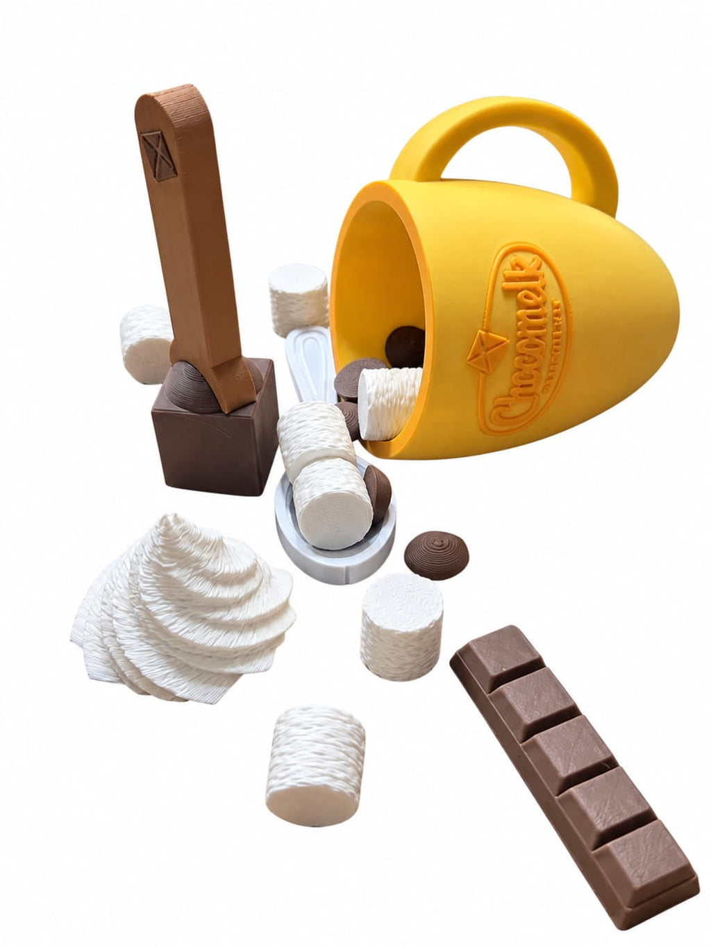 Chocomelk maken, winterbar speelset van Play This Way met mok, marshmallows en chocoladelepel