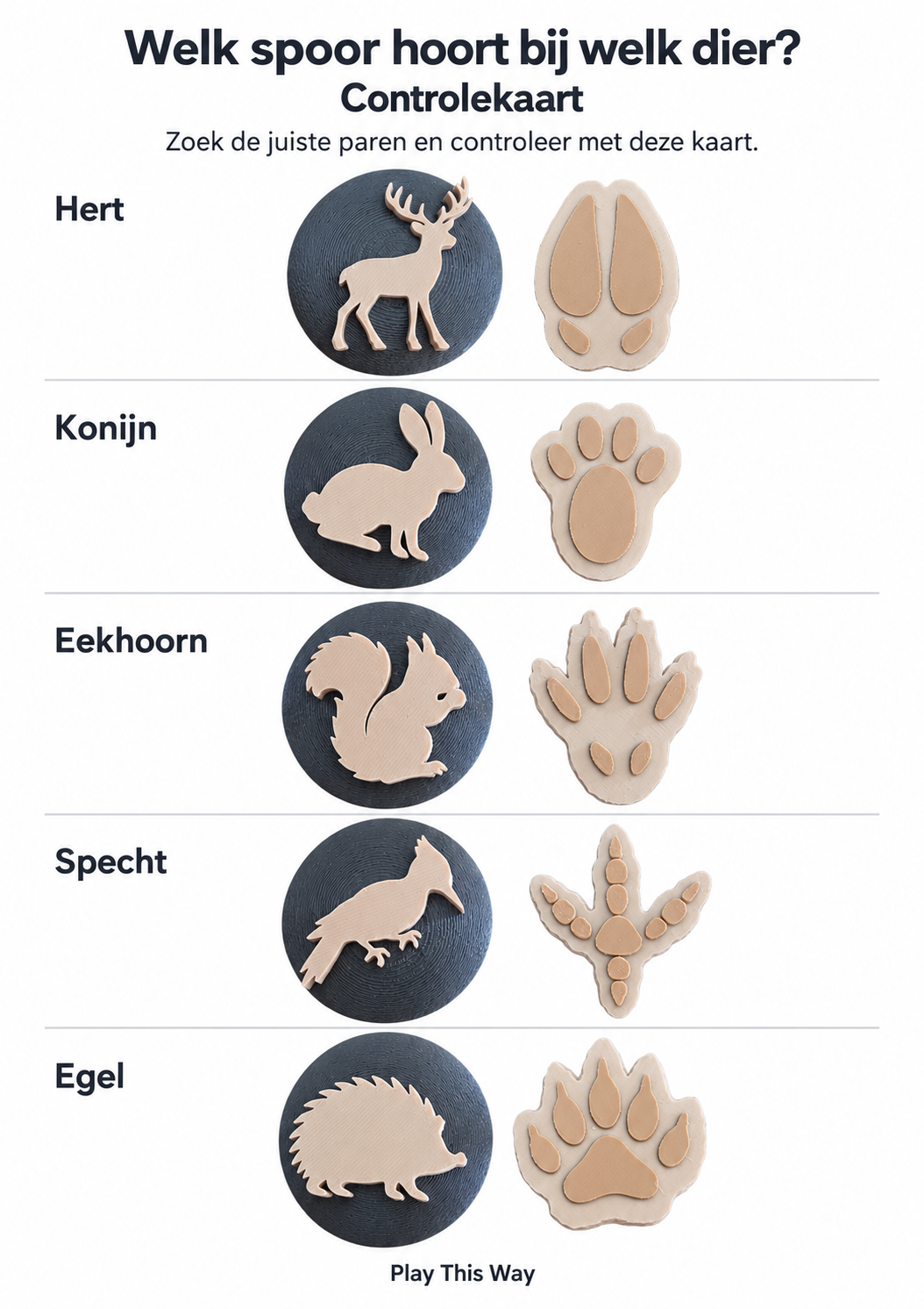 Dierensporen, educatief speelgoed over dieren in het bos